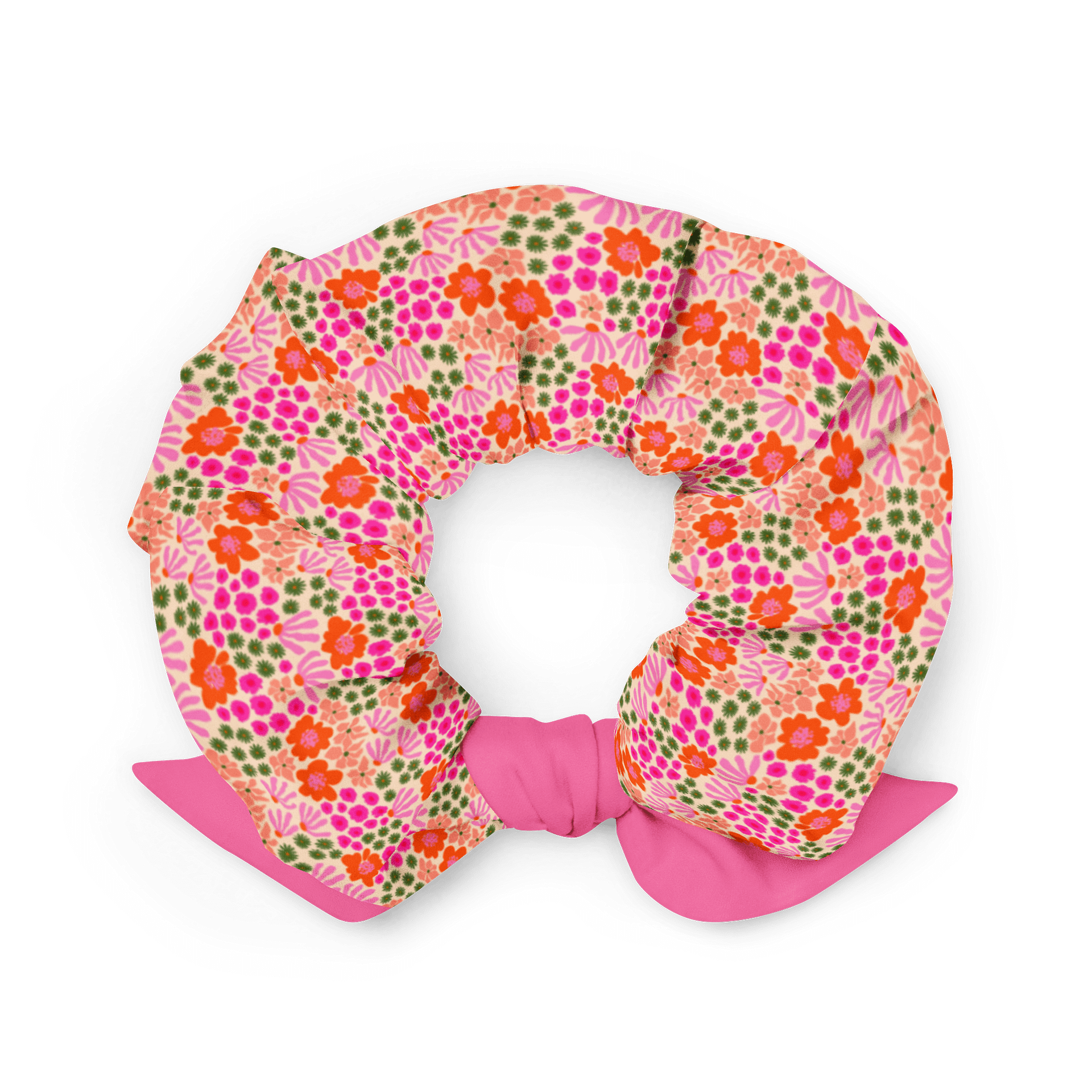 Pink Floral Scrunchie | Sustainable, Eco-Friendly Hair Accessory product image (2)
