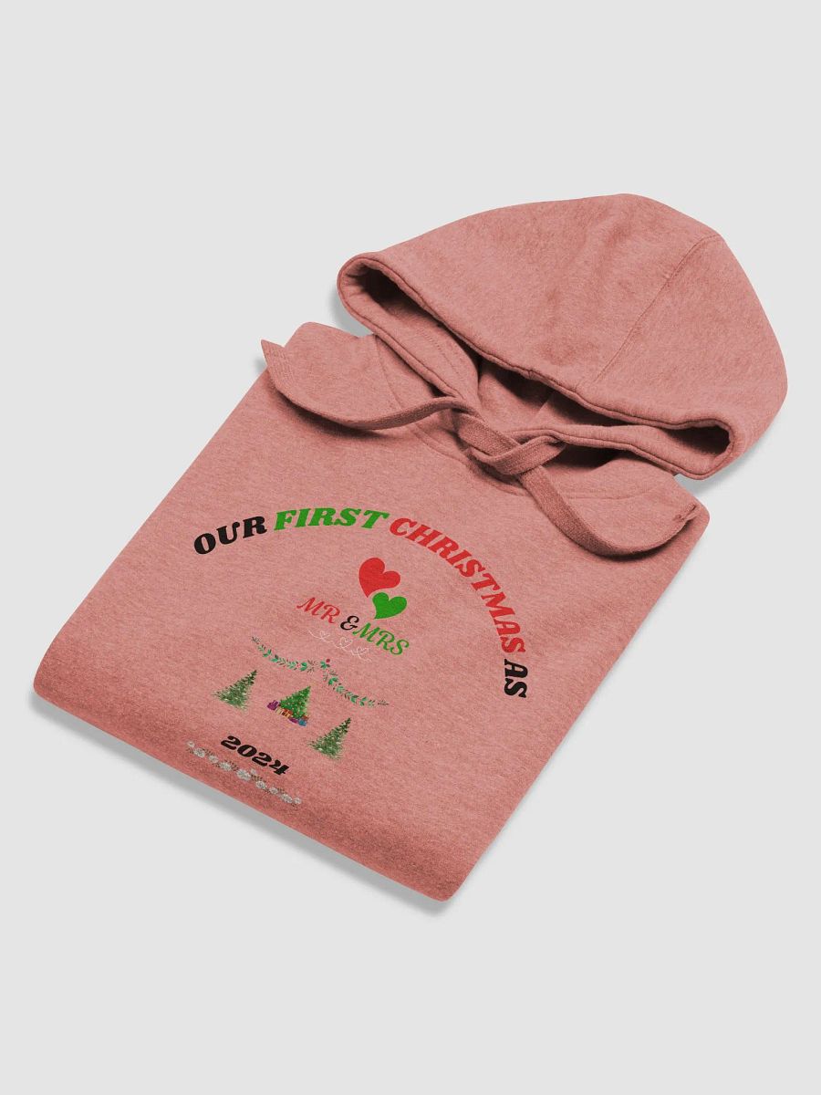 Christmas Celebration As Couple "Our First Christmas As Mr & Mrs" Cozy unisex premium hoodie product image (6)