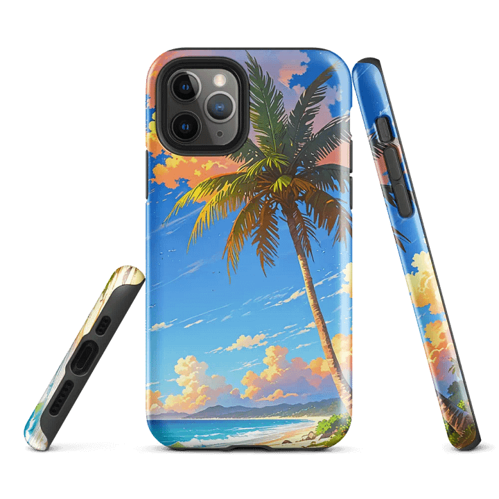 Beach With Palm Tree iPhone Case product image (2)