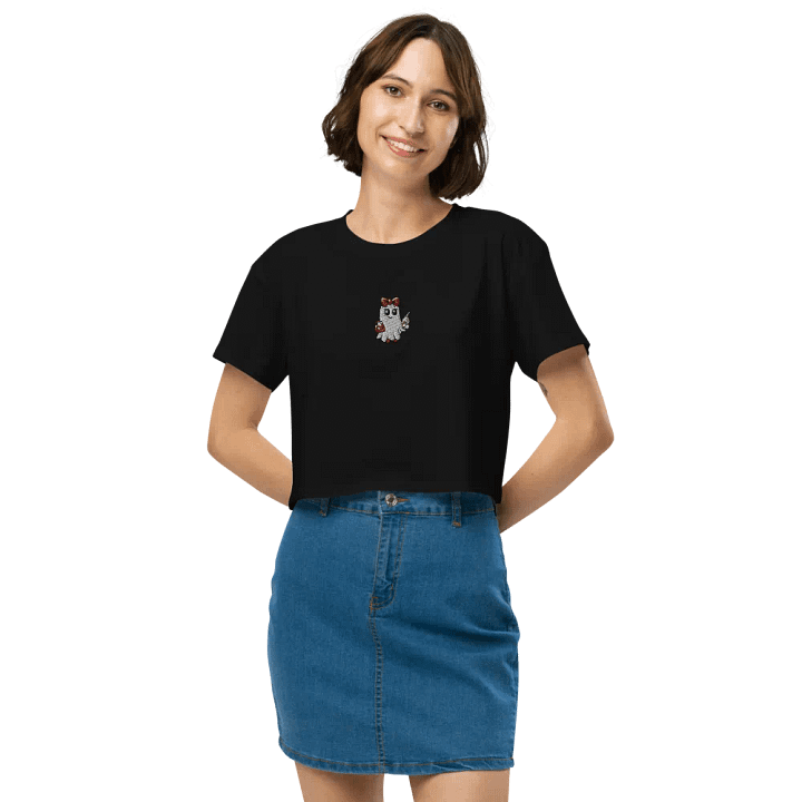 Stylish Ghost Embroidered Crop Top product image (2)