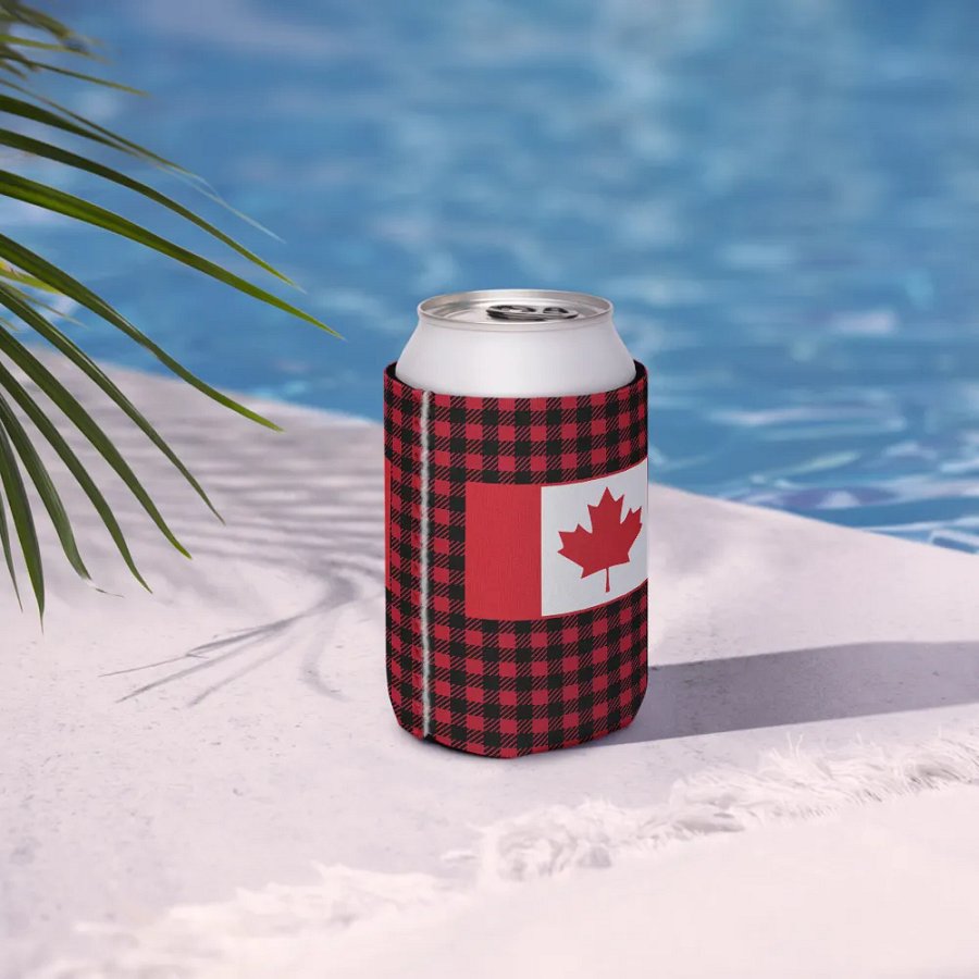 Canadian Flag Plaid Can Coozie product image (8)
