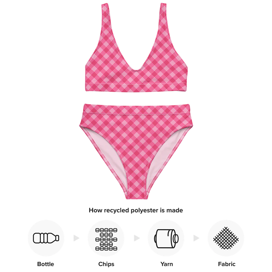Bright Pink Checkered Plaid Bikini product image (10)