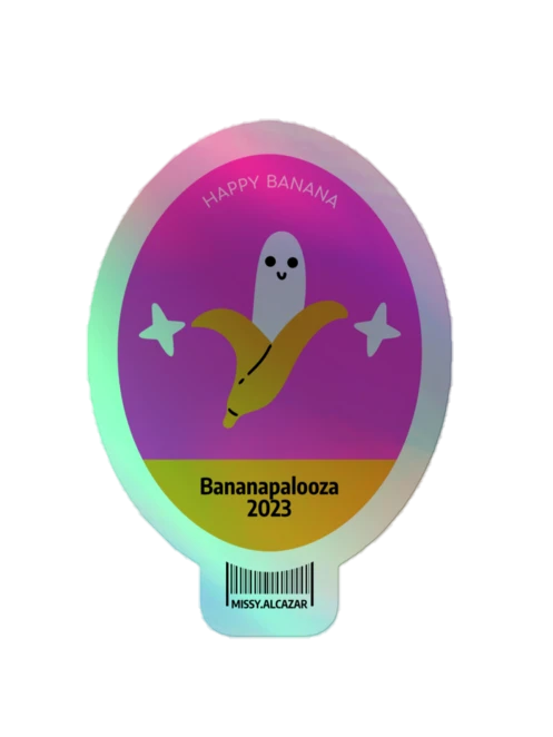 Bananapalooza Label holographic sticker product image (1)