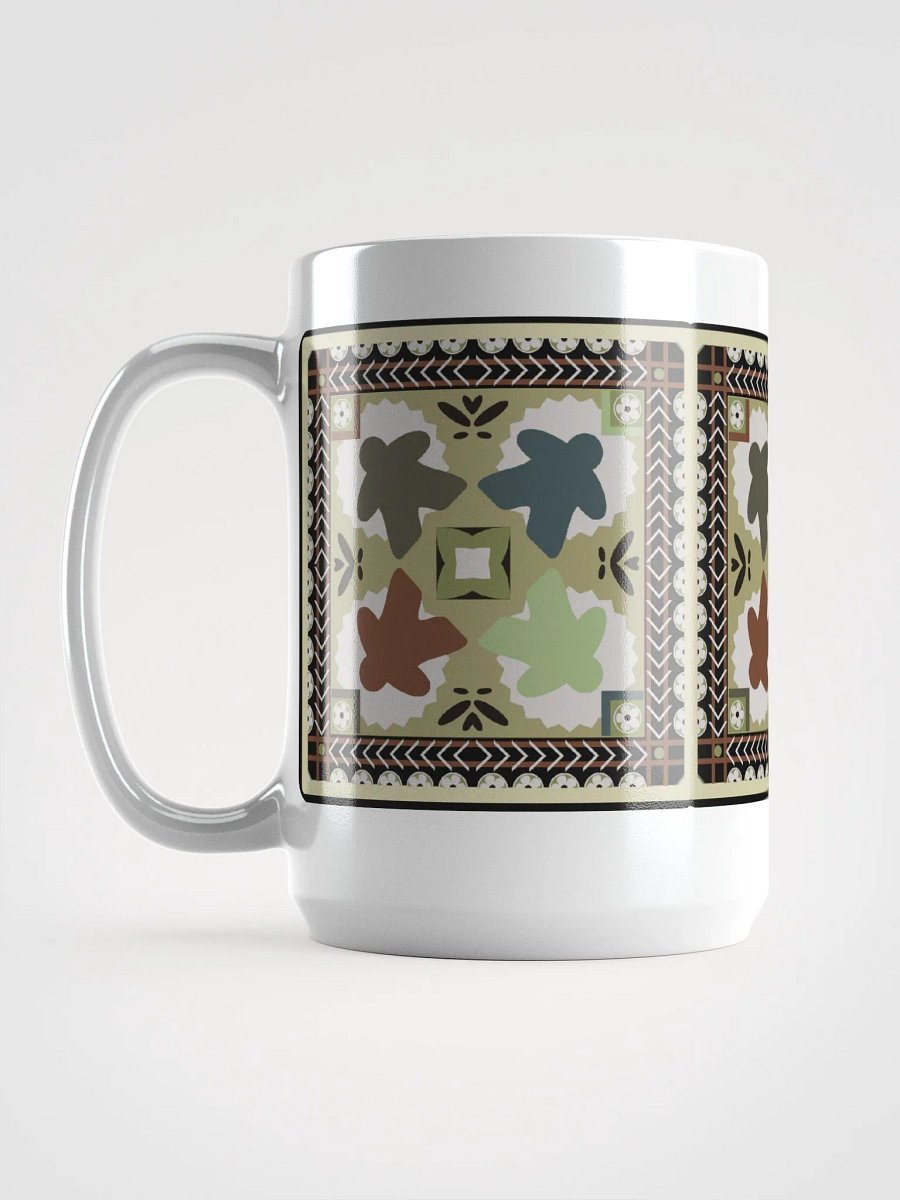 Ukrainian Pattern Meeple Patchwork Mug for Board Gamer, Large 15 oz. Coffee Cup product image (8)