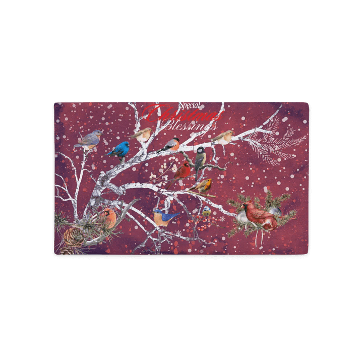 Winter Birds Festive Pillow Case for houme decorators moms friends product image (2)
