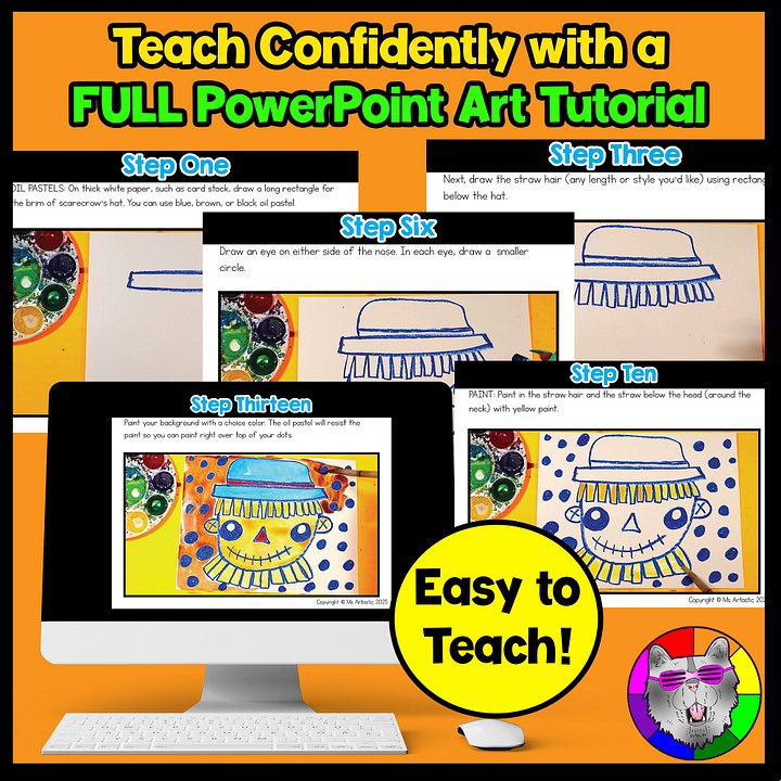 New DigitalAutumn Scarecrow Art Lesson with Reading, Writing & Step-by-Step Tutorial (Kindergarten – Grade 3) Product product image (2)