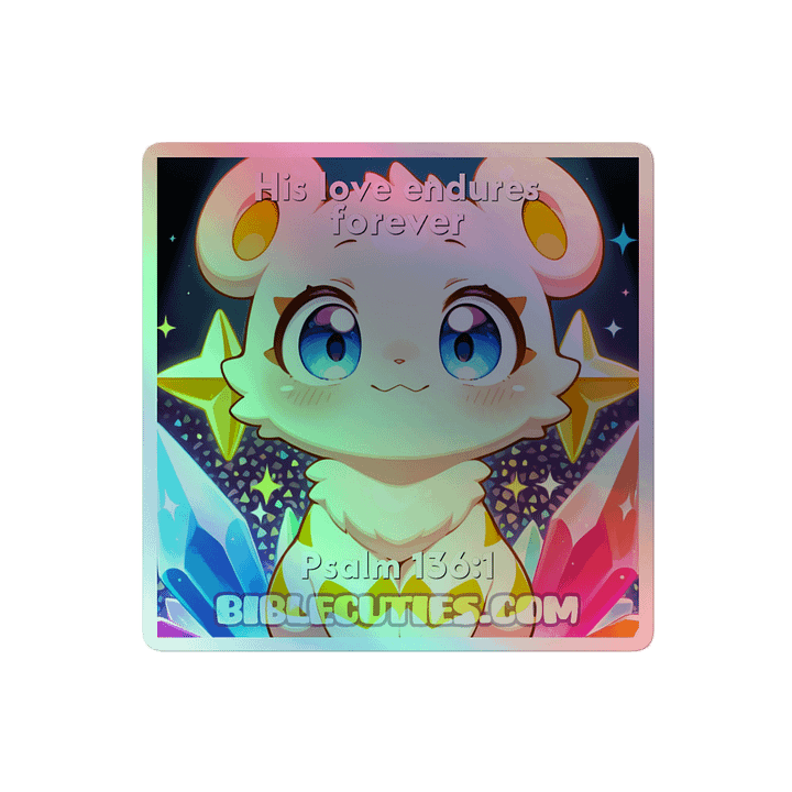 Bible Cuties Vicky - His love endures forever Holographic Sticker product image (2)