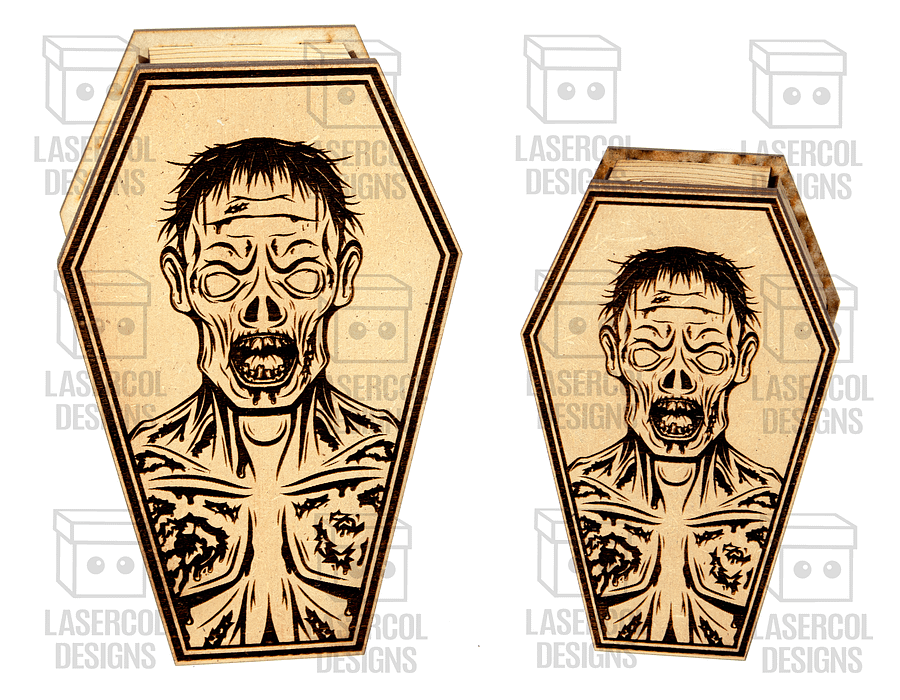 Halloween Coffin Box Set 3 (2 Sizes) - Laser Cut Files product image (9)