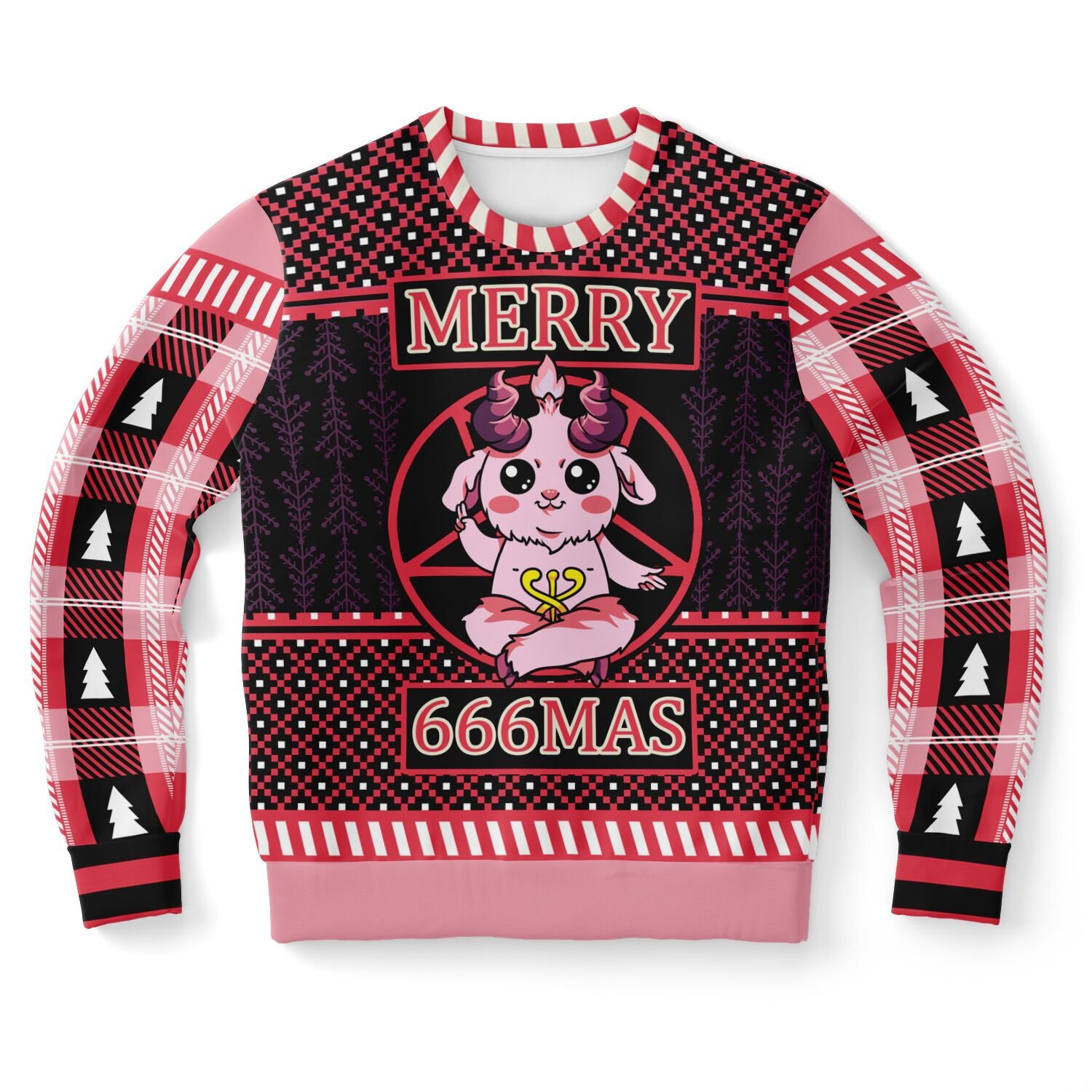 "Merry 666mas" Goat Sweatshirt | Alternative Christmas Sweater | Gothic Holiday Outfit product image (9)