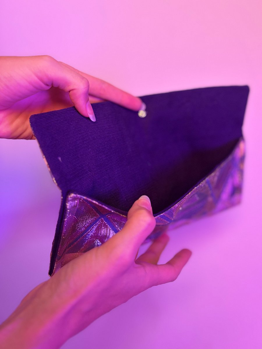Envelope Clutch (Purple and Pink Metallic Diamonds) product image (2)