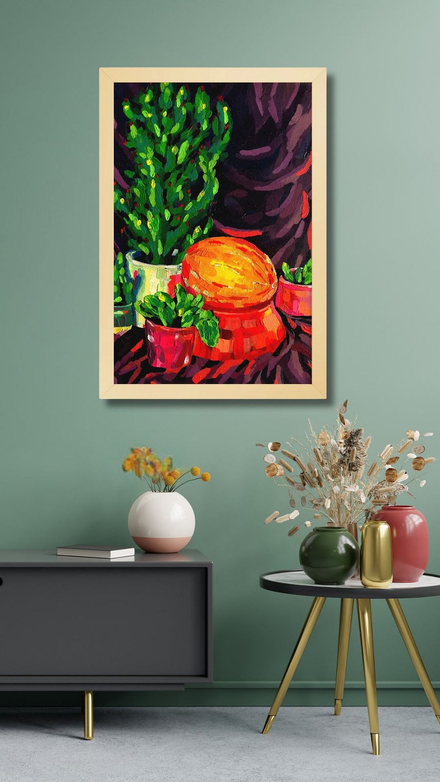 Eclectic Colorful Cacti Garden Framed Print product image (3)