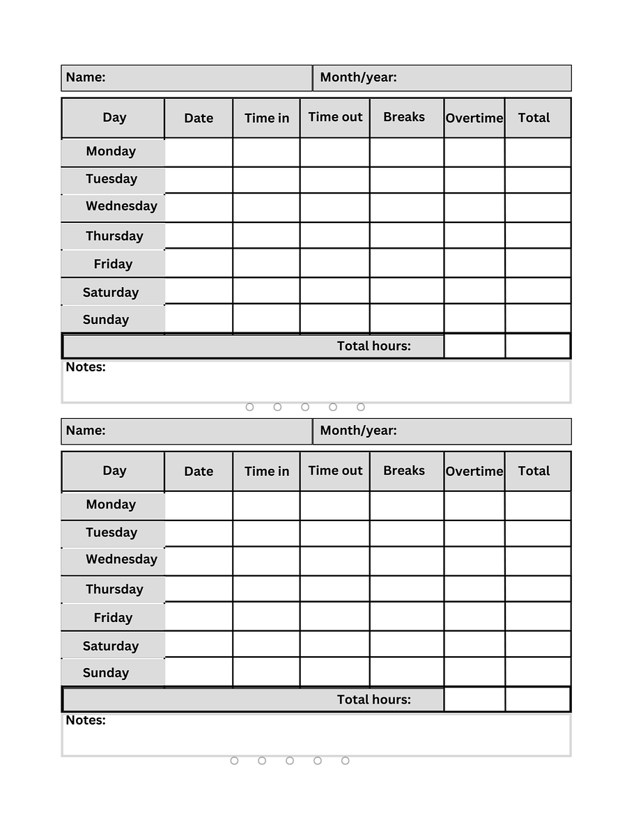 The Employee Timesheet Logbook: Track Your Hours and Weekly Weekly Time Tracking Logbook for Employees: Stay Organized and On Schedule The Ultimate Employee Timesheet Journal: Weekly Log for Hour product image (1)