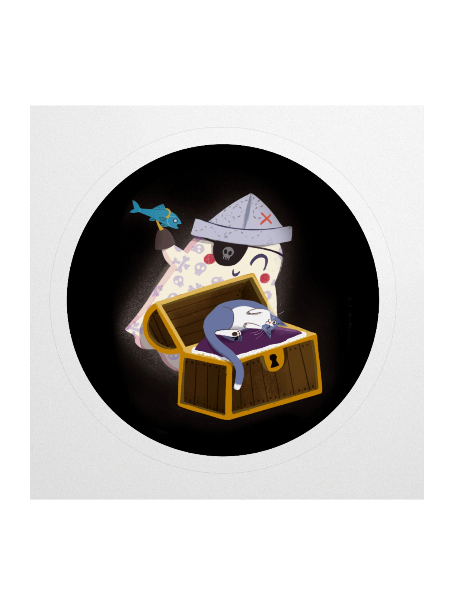 Little Ghost Pirate & Cat - Vinyl Sticker product image (2)