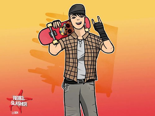 Carlos Manzano in the house! ☠️🔥

#CharacterDesign #Skater #OC #Rebel_Slasher #DigitalArt #ClipStudioPaint #Skateboard #NewCh...