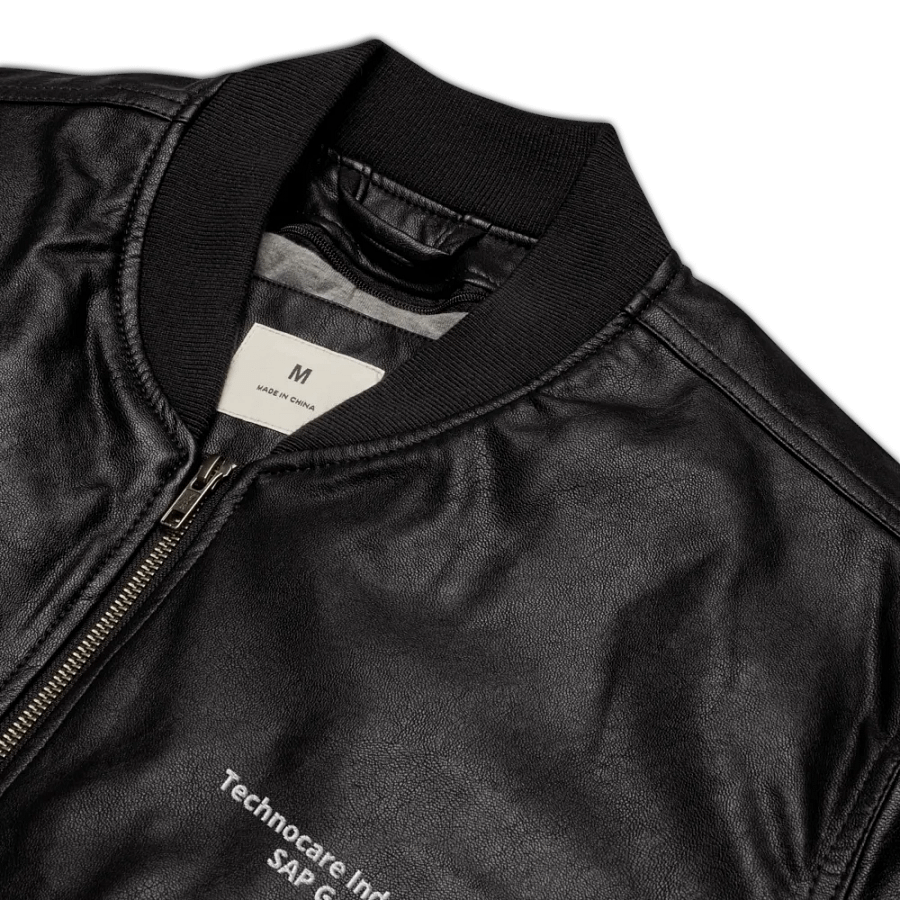 Faux Leather Bomber Jacket - Black product image (8)