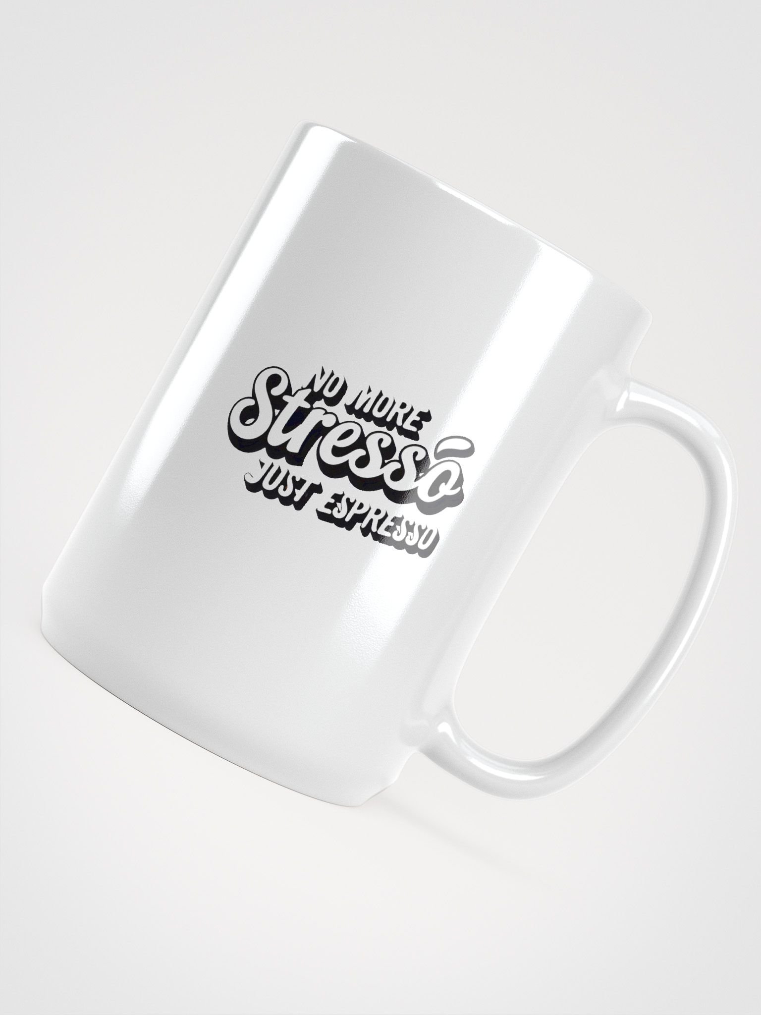 Royal Drip White Glossy Mug - No more Stresso Just Espresso product image (4)