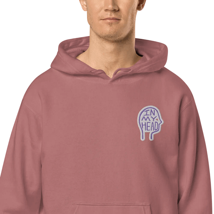 In My Head (L.C. purple bubble design) embroidered pigment hoodie product image (1)