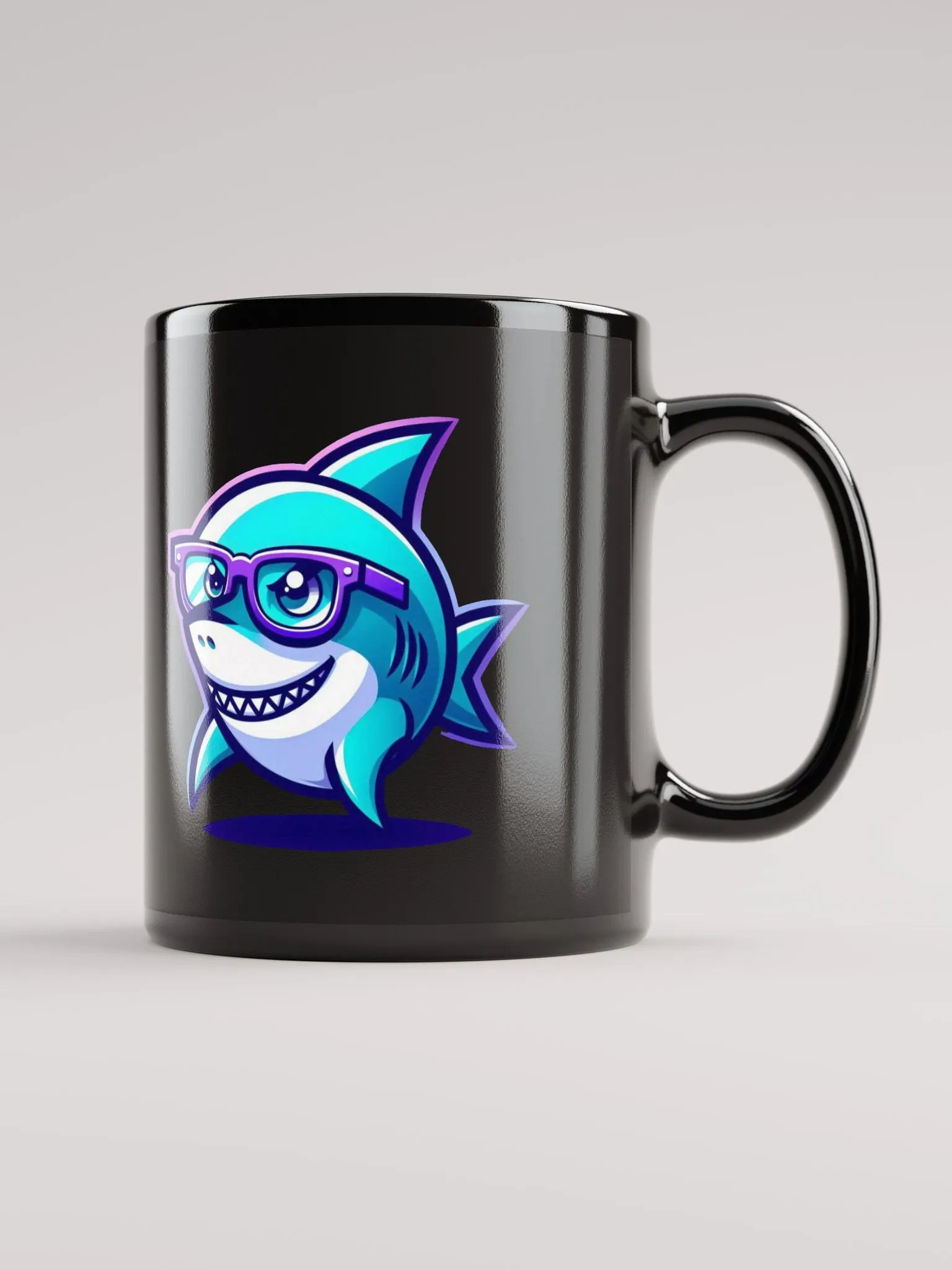 Glossy Black 11 oz Shark Mug product image (1)