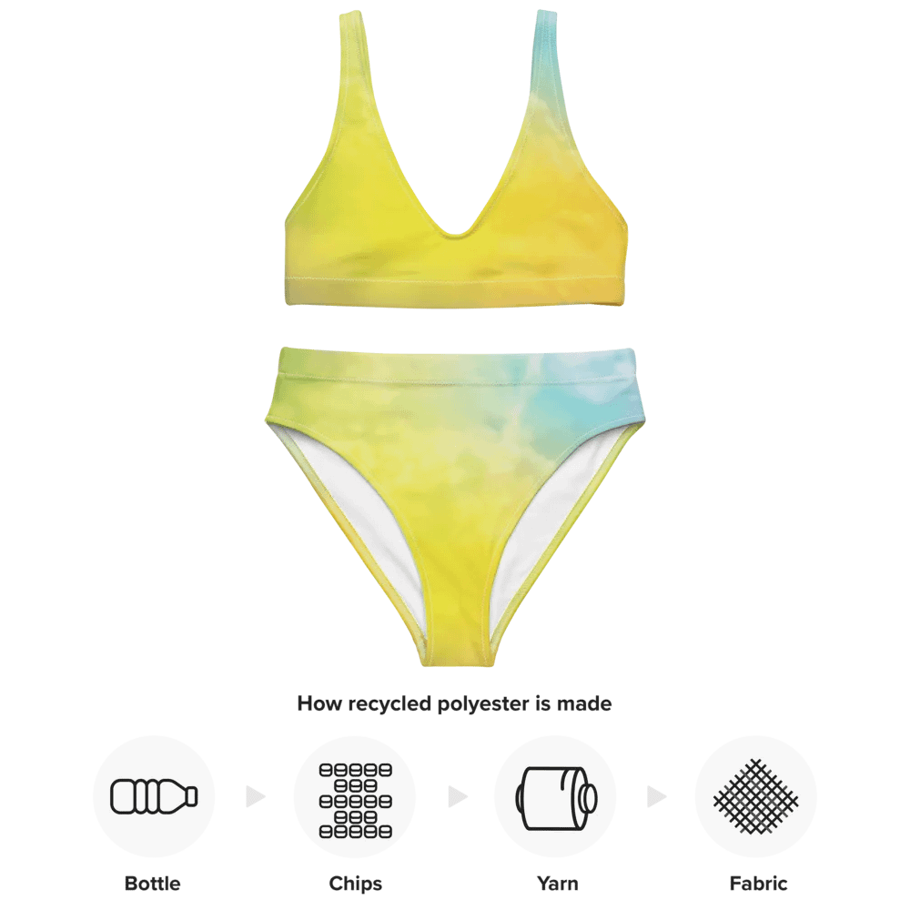 Blur cloud rainbow Design High Waisted Bikini - V9 product image (3)
