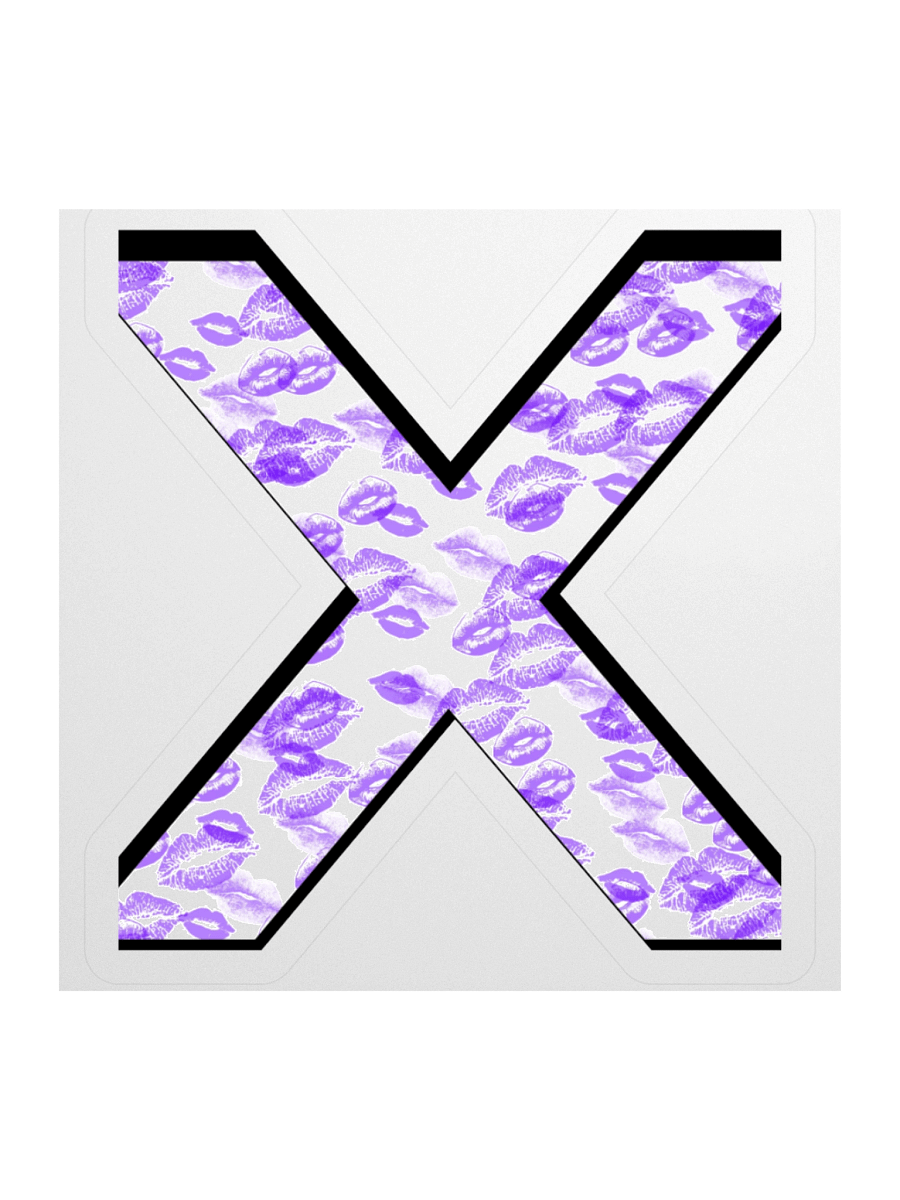White X Purple Lipstick Kisses | Kiss-cut Sticker product image (1)