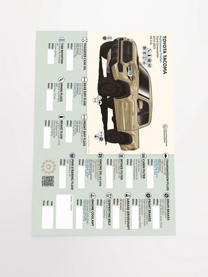 3RD GEN MAINTENANCE TRACKER V1.2 - Sand product image (2)