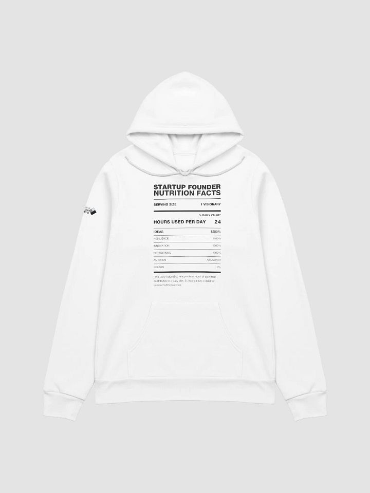 STARTUP FOUNDER Nutrition Facts Comfort Hoodie product image (1)