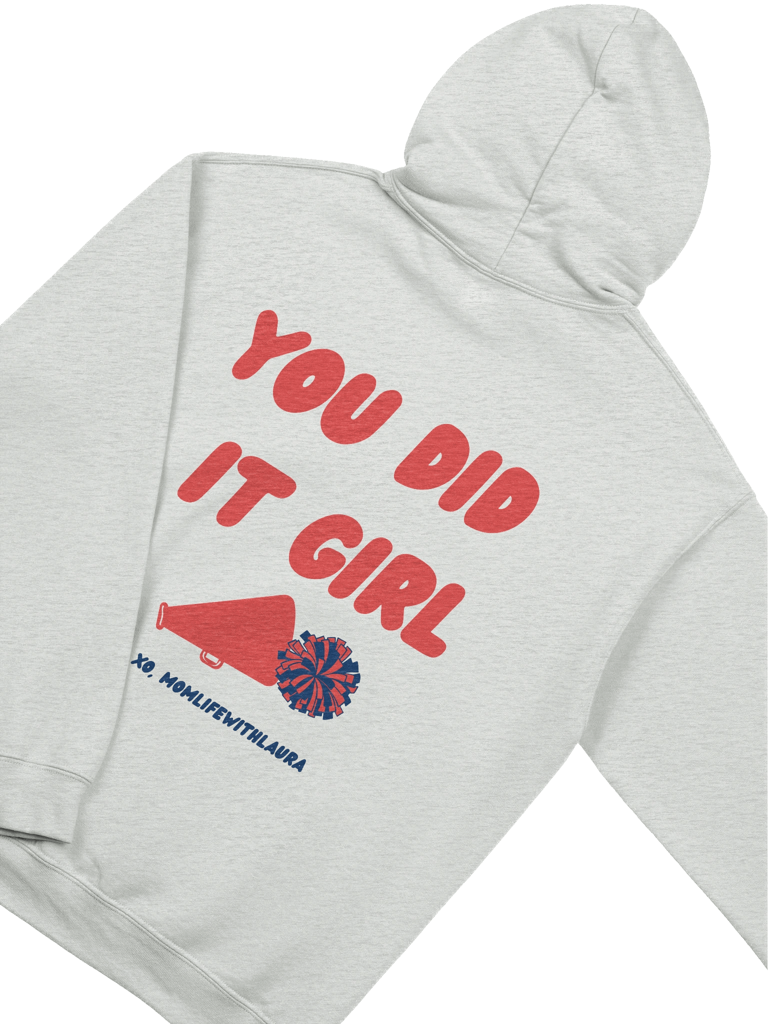 You Did it Girl Cheer Hoodie - Grey/Red/Navy product image (4)