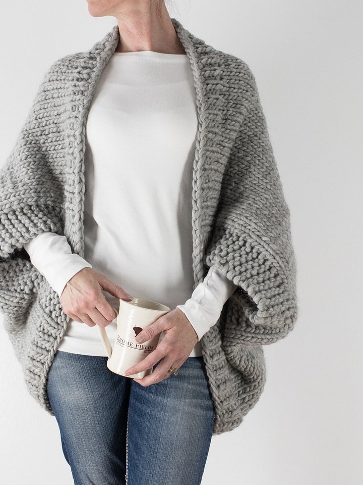 Chunky Scoop Shrug Knitting Pattern - Decisiveness product image (1)