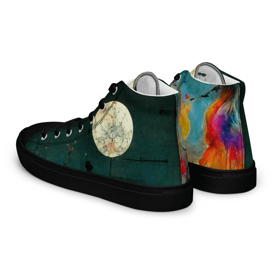 mystical moon gathering: Handmade Women's High Top Canvas Shoes product image (5)