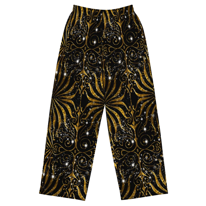 Black and Gold Victorian Sparkle Wideleg Pants product image (2)