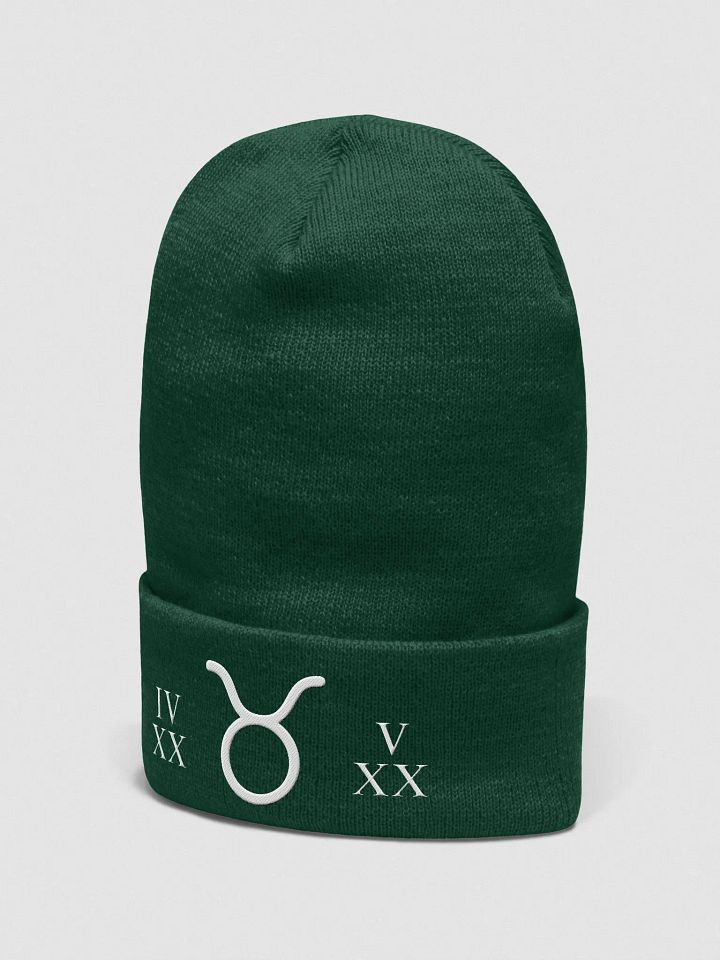 "Taurus Strength: Grounded in Time" Dynamic Motion Embroidered Beanie product image (2)