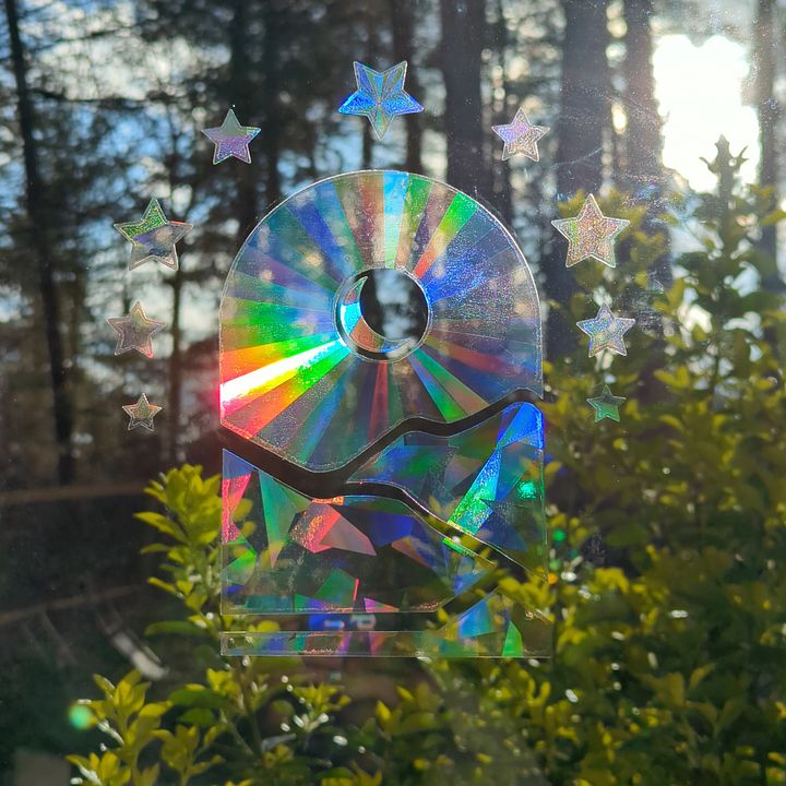 Suncatcher Set ~ "On The Rise" ~ Faux Stained Glass - Unique Rainbow Making Stickers!! Easy Application + Removal - Create a Magical Space! product image (1)