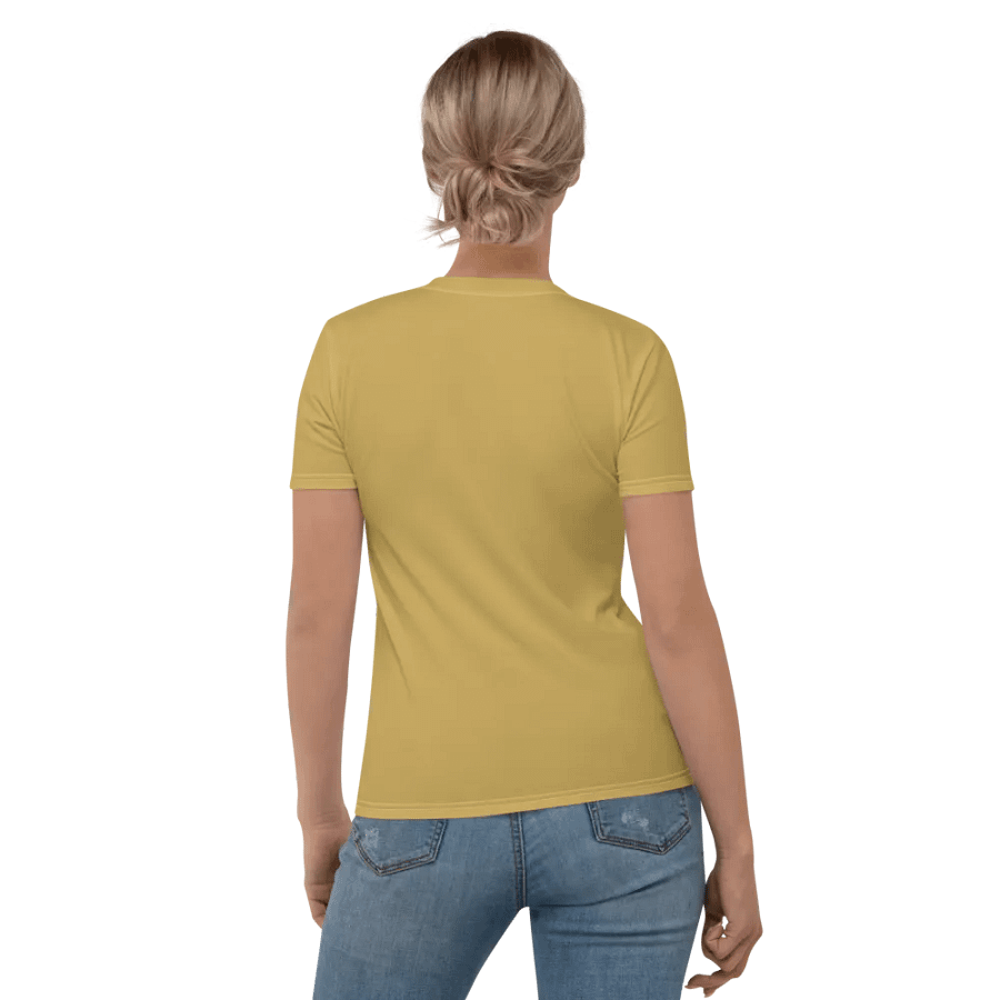 Plain Medium Dark Yellow Light Summer Women's Crewneck Polyester Heavyweight Premium T-Shirt by Treasure Pie product image (4)