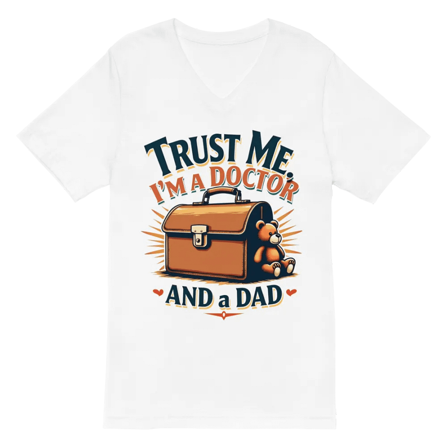 Trust Me, I'm a Doctor and a dad v-neck Tee product image (6)