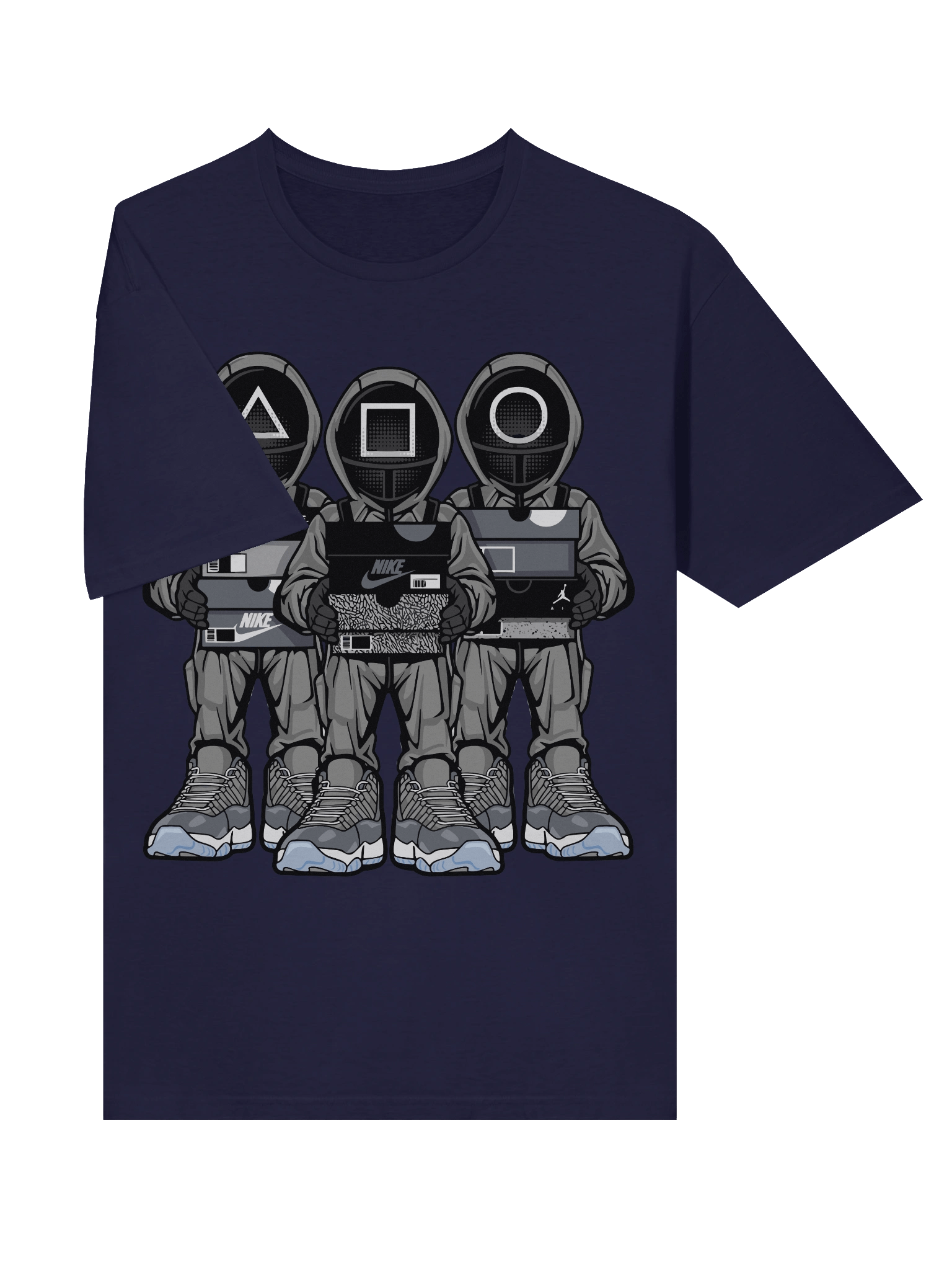 Squid Game – Guard Trio – PlayStation Mask Drip – Gildan Softstyle T-Shirt product image (10)