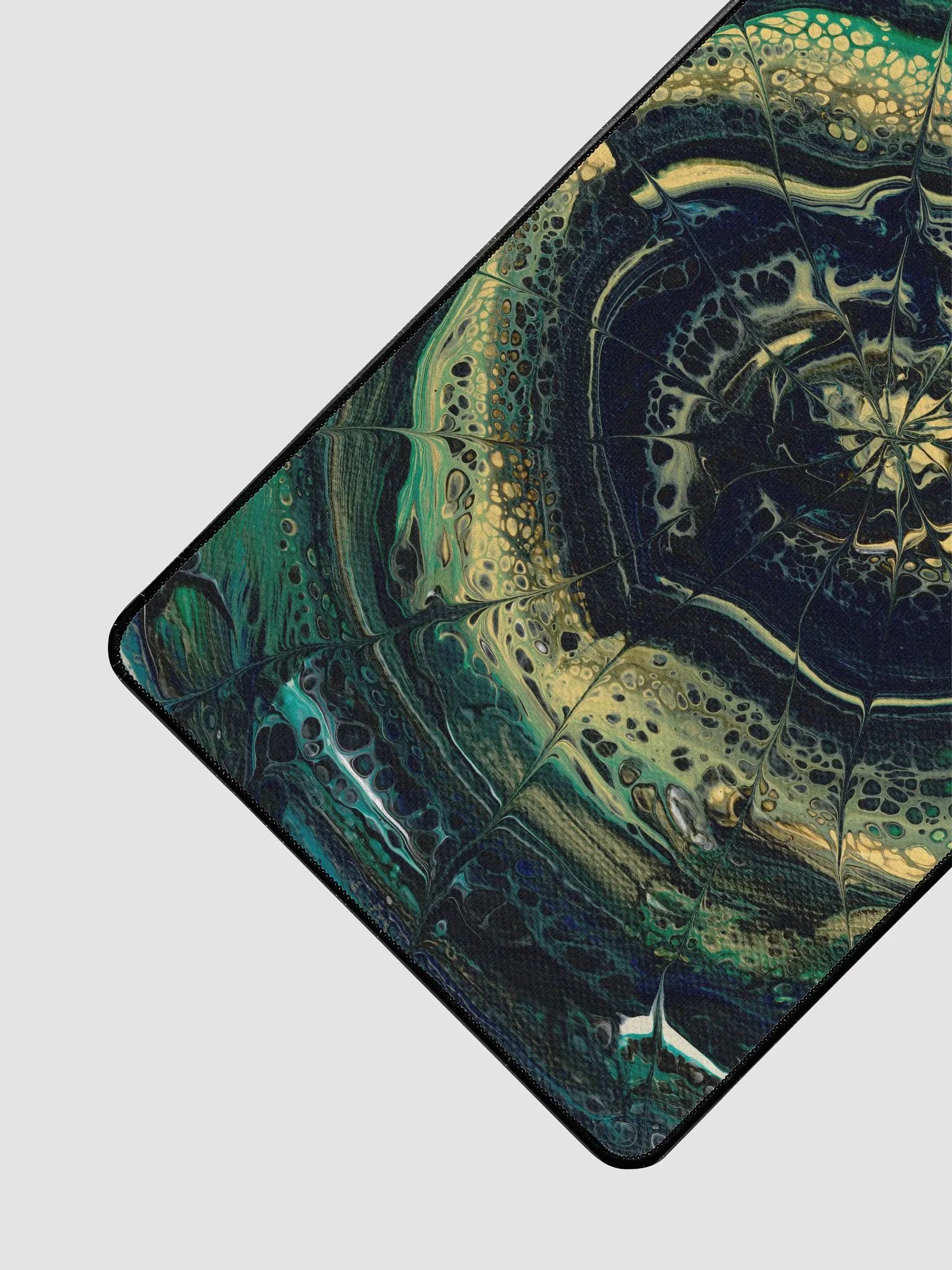 Midnight Halo - Abstract Acrylic Ring Pour Print, Desk Mat product image (3)