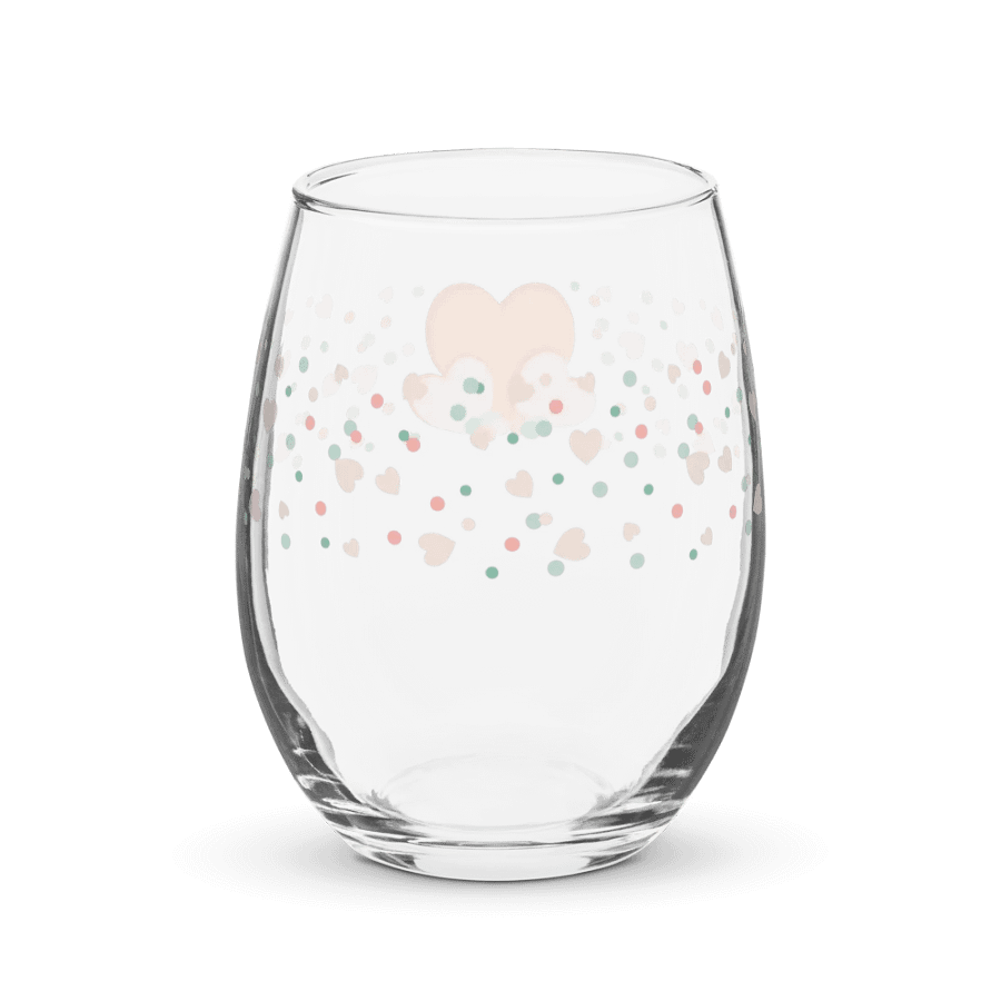 Simply Peachy Hearts and Dots Wine Glass product image (2)
