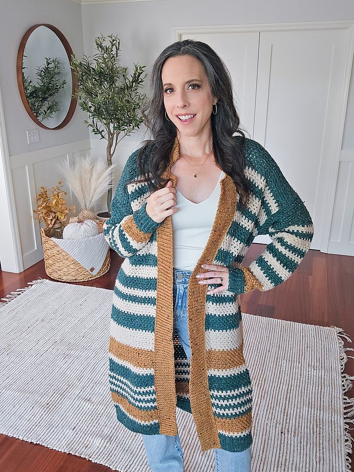 Striped Shortbread Duster Crochet Pattern Video Tutorial (9 sizes) product image (2)