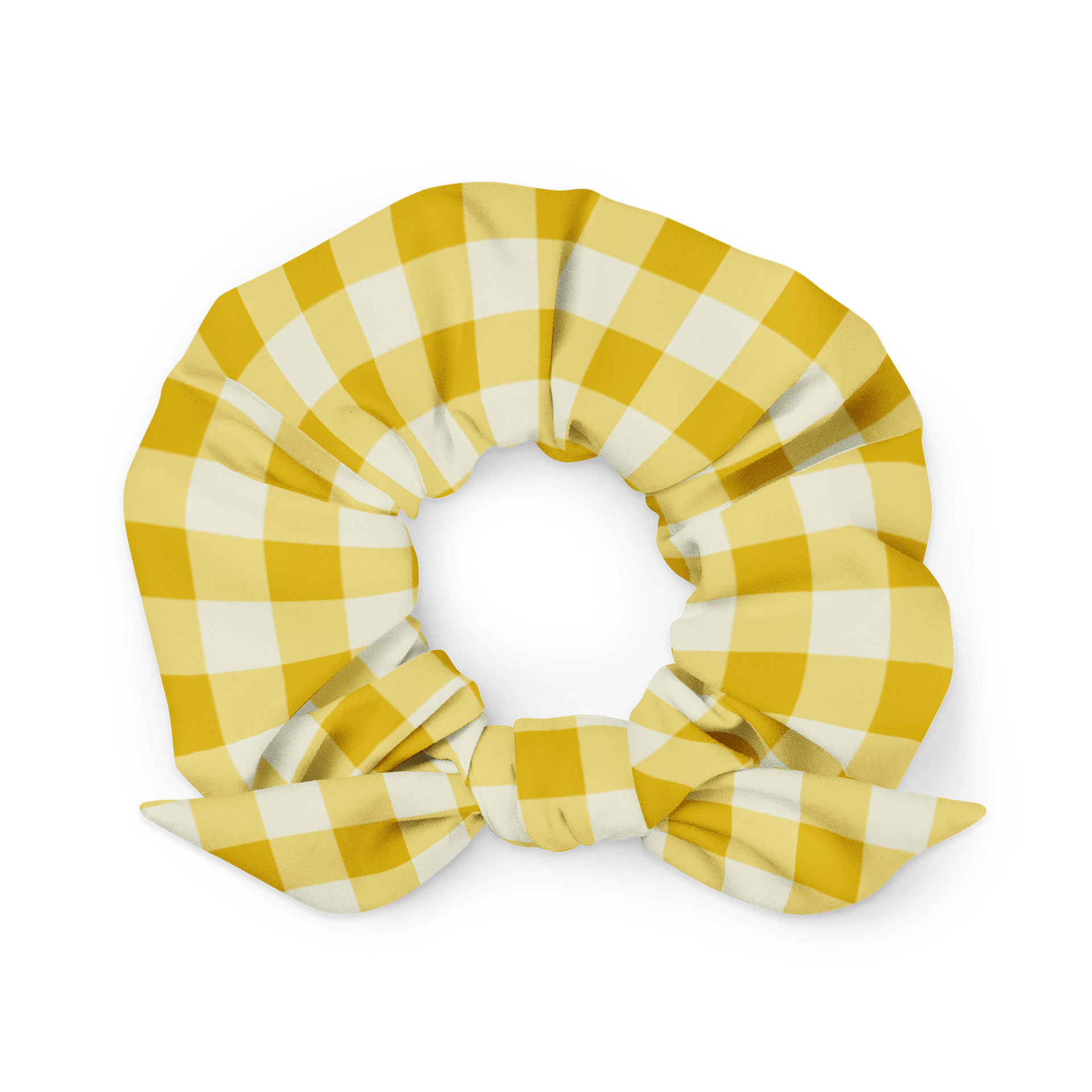 Yellow & Cream Gingham Scrunchie product image (1)