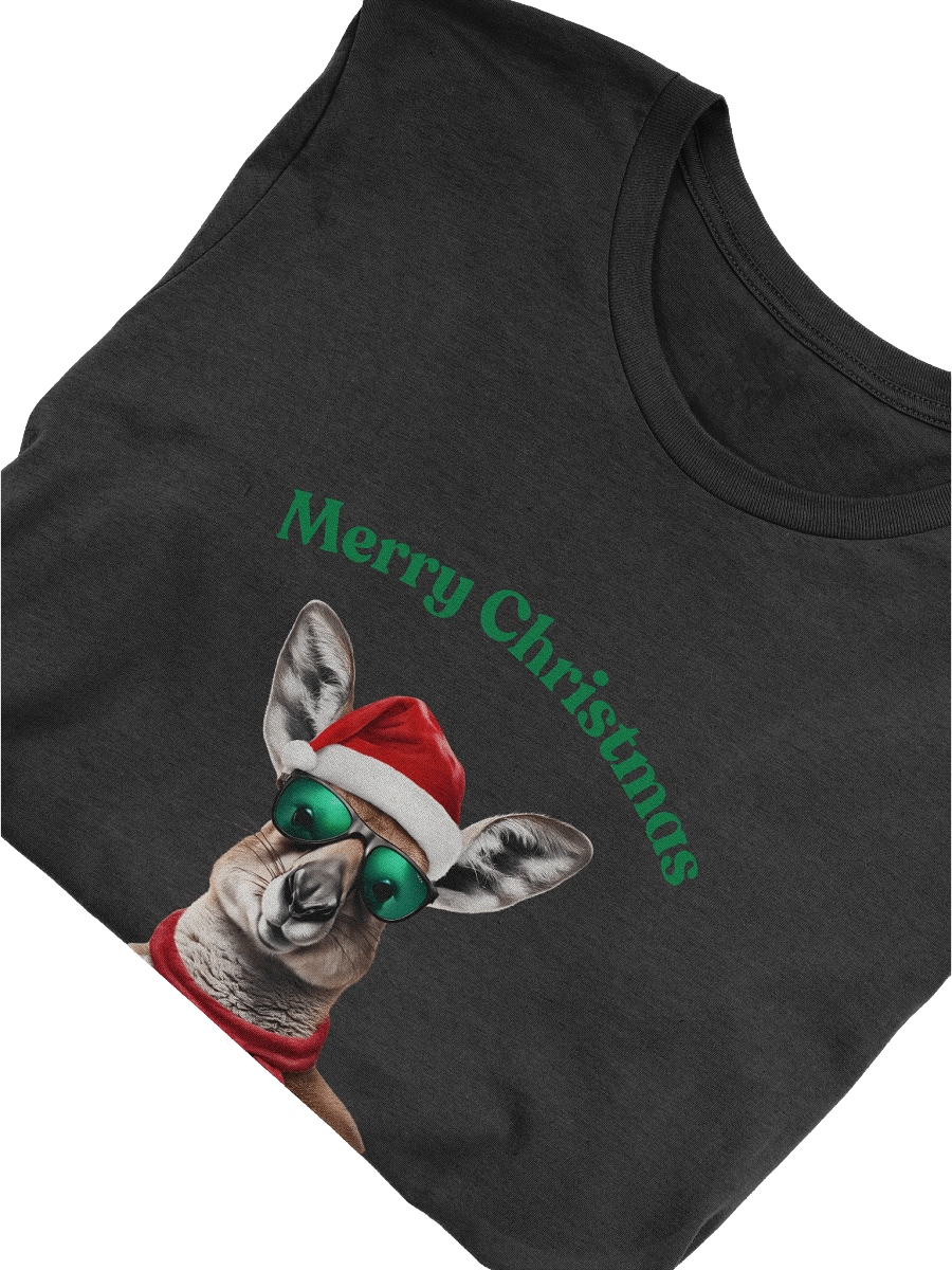 Festive Kangaroo Merry Christmas T-Shirt - Green product image (5)