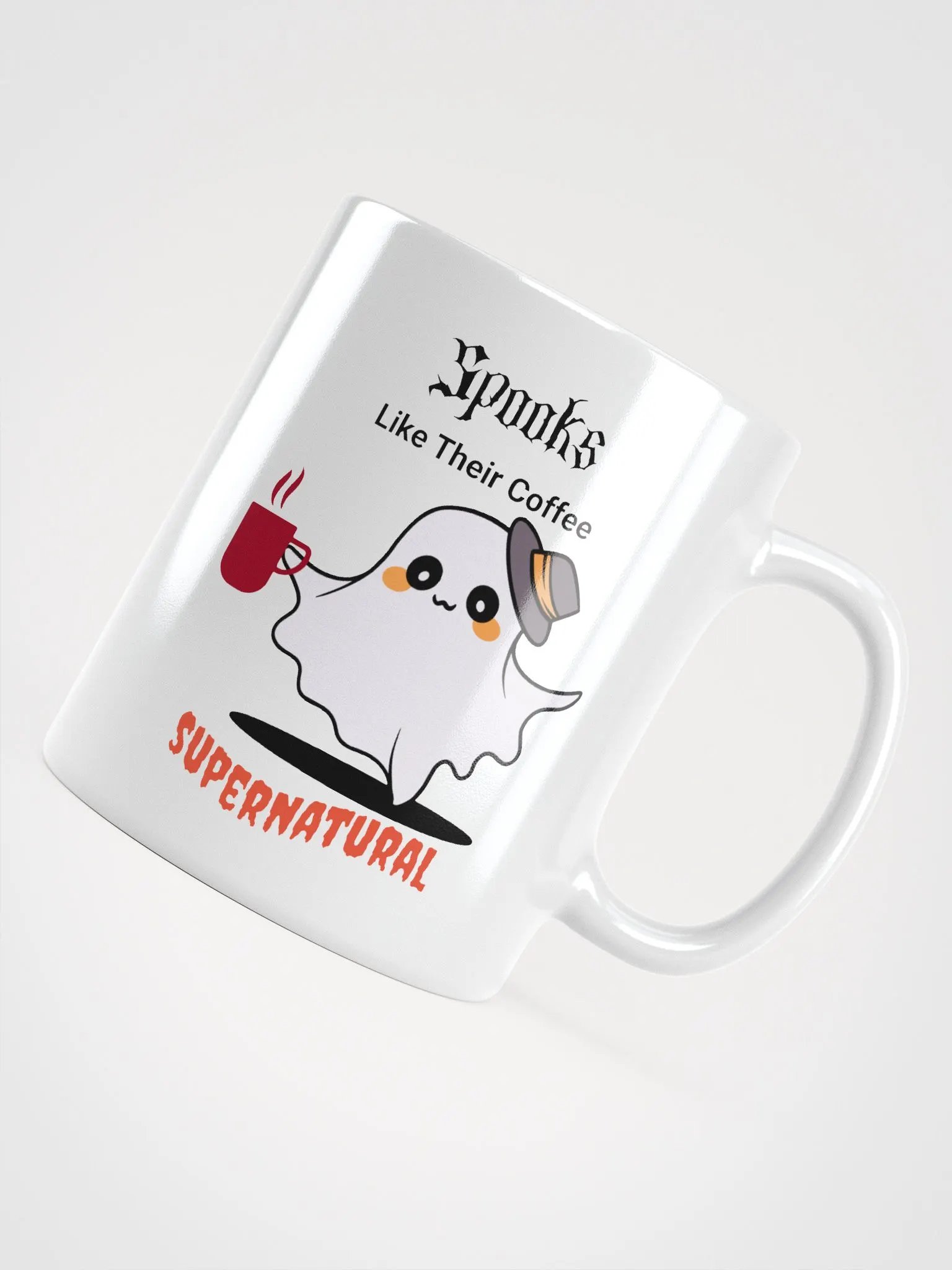 Spooks Like Their Coffee Supernatural White Glossy Mug product image (12)