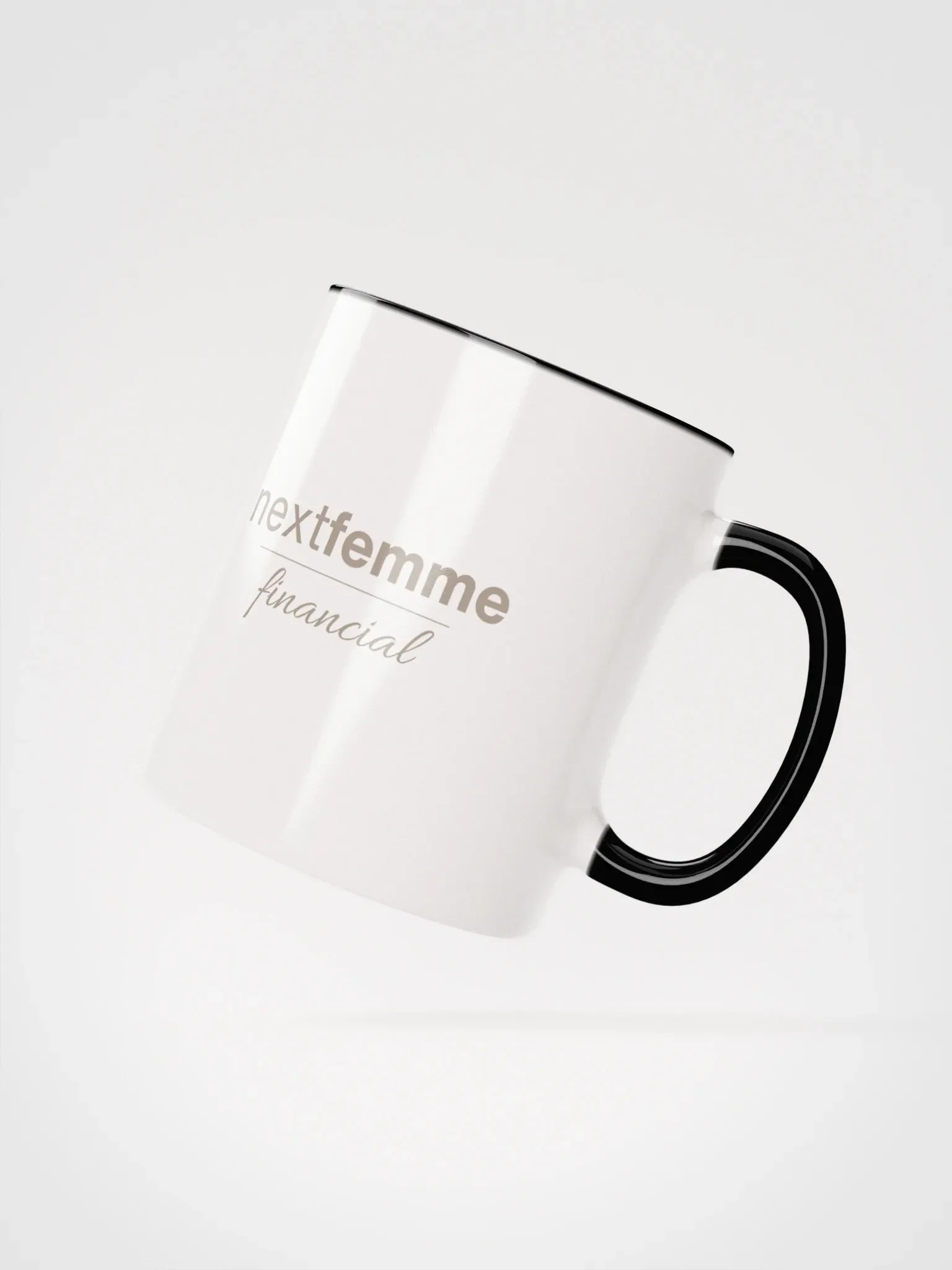 Repeated Ceramic Mug with Taupe Logotype product image (2)
