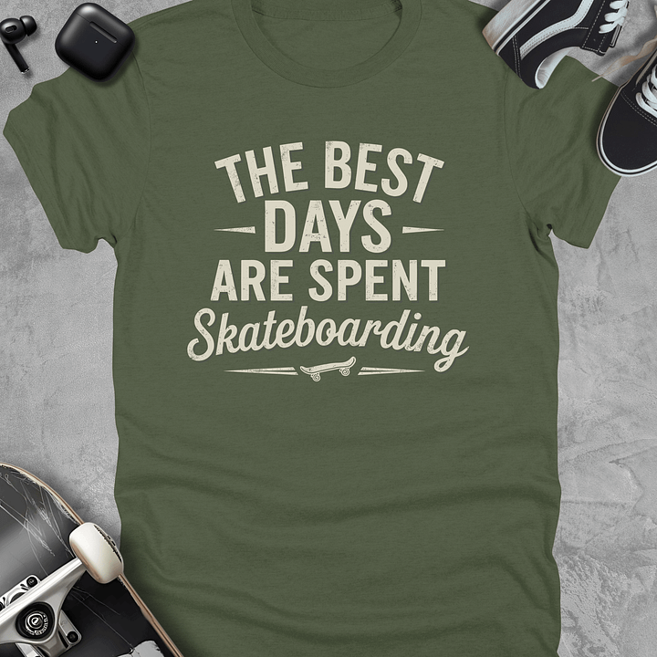 The best days are spent skateboarding, Unisex t-shirt product image (5)