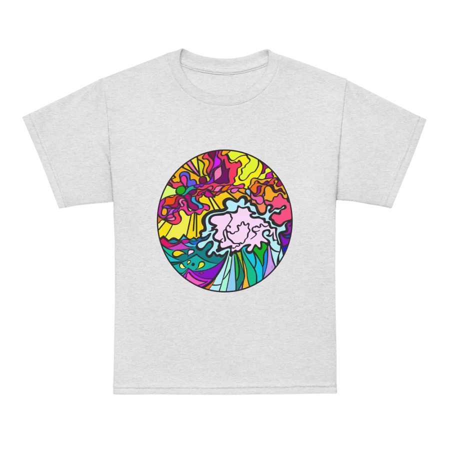 Psychedelic Floral Youth Sports Tee - Wave at Sunset product image (72)