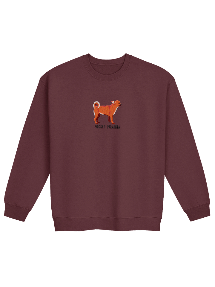Pocket Piranha Sweatshirt (Embroidered) of a Chihuahua(Red) product image (3)