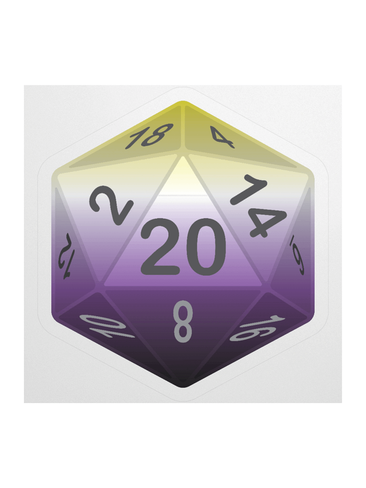 Non-binary Pride D20 Sticker product image (1)