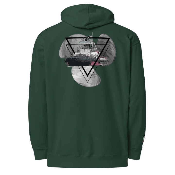 Three blade prop triangle Athena tug Hoodies Twin Anchor Front & sleeves (embroidered) product image (9)