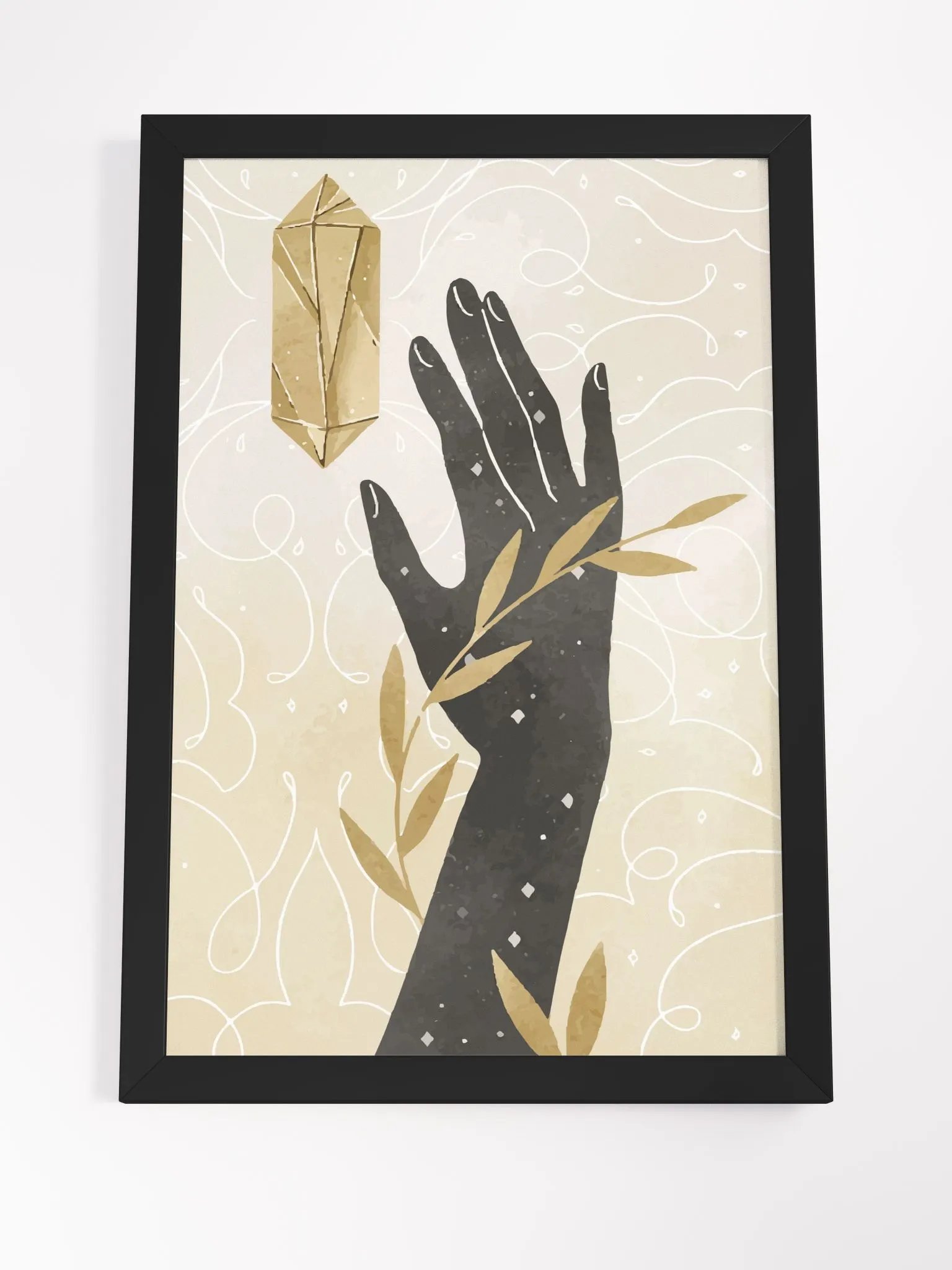 Golden Crystal Reaching Hand Poster product image (22)