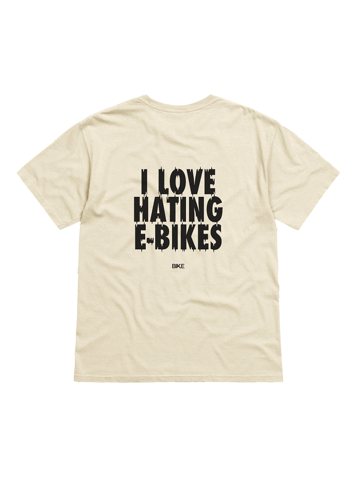 I Love Hating E-Bikes Shirt (Dark Logo) product image (1)