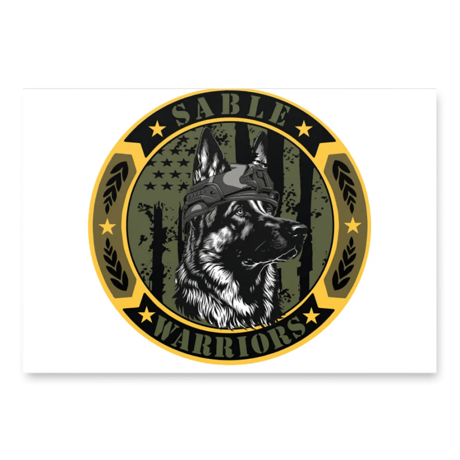 Sable Warriors Veteran Service Dog WRAPPING PAPER: Helps Pair Veterans With A Service Dog product image (1)